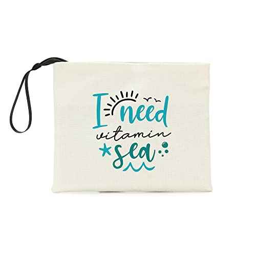 MUBIAO Travel Cosmetic Bag - Blue Letter Print - 10x7 inches - Unisex - Perfect for Travel & Gifts