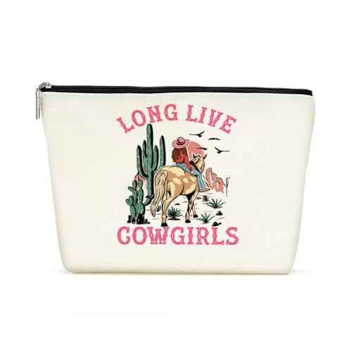 Western Girls Gifts Cowgirl Gifts Western Gifts for Women Western Stuff for Lovers Retro Makeup Bag Cosmetic Bag Friendship Gifts for Friends Girls Niece Sister Birthday Mothers Day Graduation
