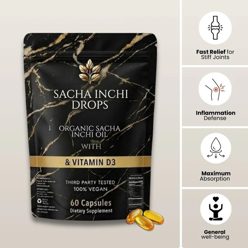 Organic Sacha Inchi Oil Softgels with Vitamin D3