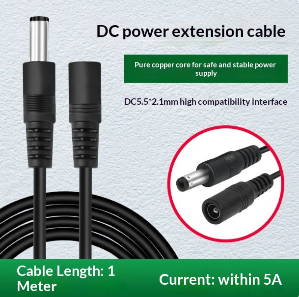1M Surveillance Power Extension Cable for Router DC Power Wire