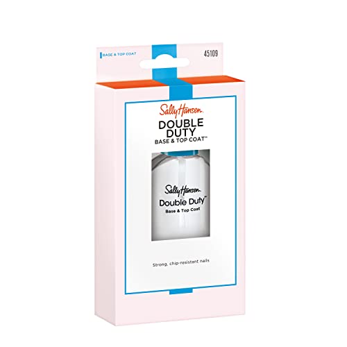 Sally Hansen Double Duty¢â, Base and Top Coat, Quick Dry, Long Lasting, Streak-Free Shine, Clear Nail Polish