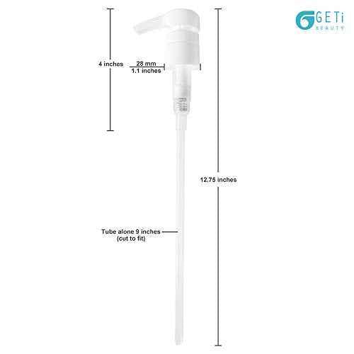 2-Pack Liter 33.8 oz Shampoo Conditioner Pump Dispenser | Fits Most Salon Brand Liter Size Bottles with a 1-inch Wide Opening | Not Compatible with Joico or Amika Bottles | White | by Geti Beauty