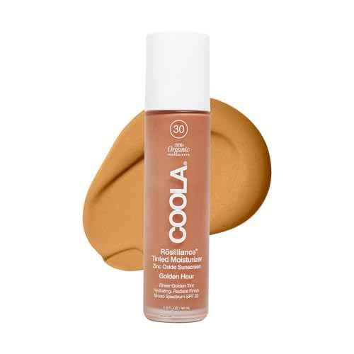 COOLA Organic Rosilliance Tinted Moisturizer with SPF 30, Dermatologist Tested, 1.5 FL Oz
