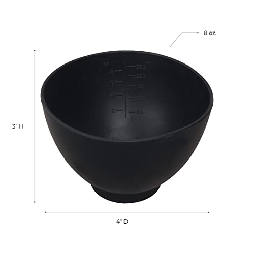ForPro Professional Collection Silicone Mixing Bowl, Black, Flexible, Odorless, for Mixing Facials, Massage, Body & Other Products, 8 oz