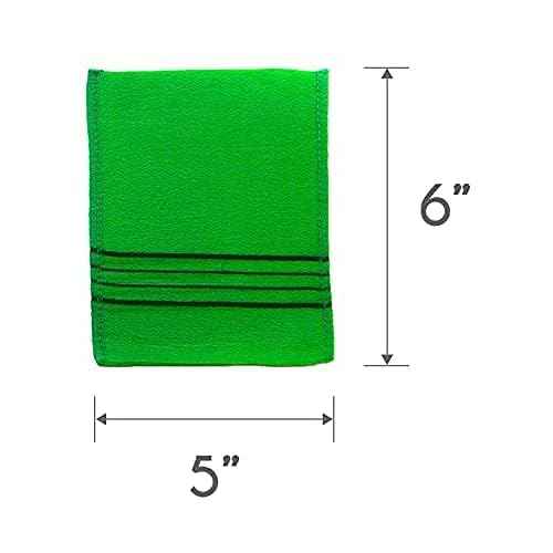 GOLDSANGSA-Korean Exfoliating Towel Washcloth Mitts 12pcs(Green4,Red4,Yellow4)/Korean Italy Towel Skincare Exfoliating Scrub Bath Cloth Remove Dead Skin