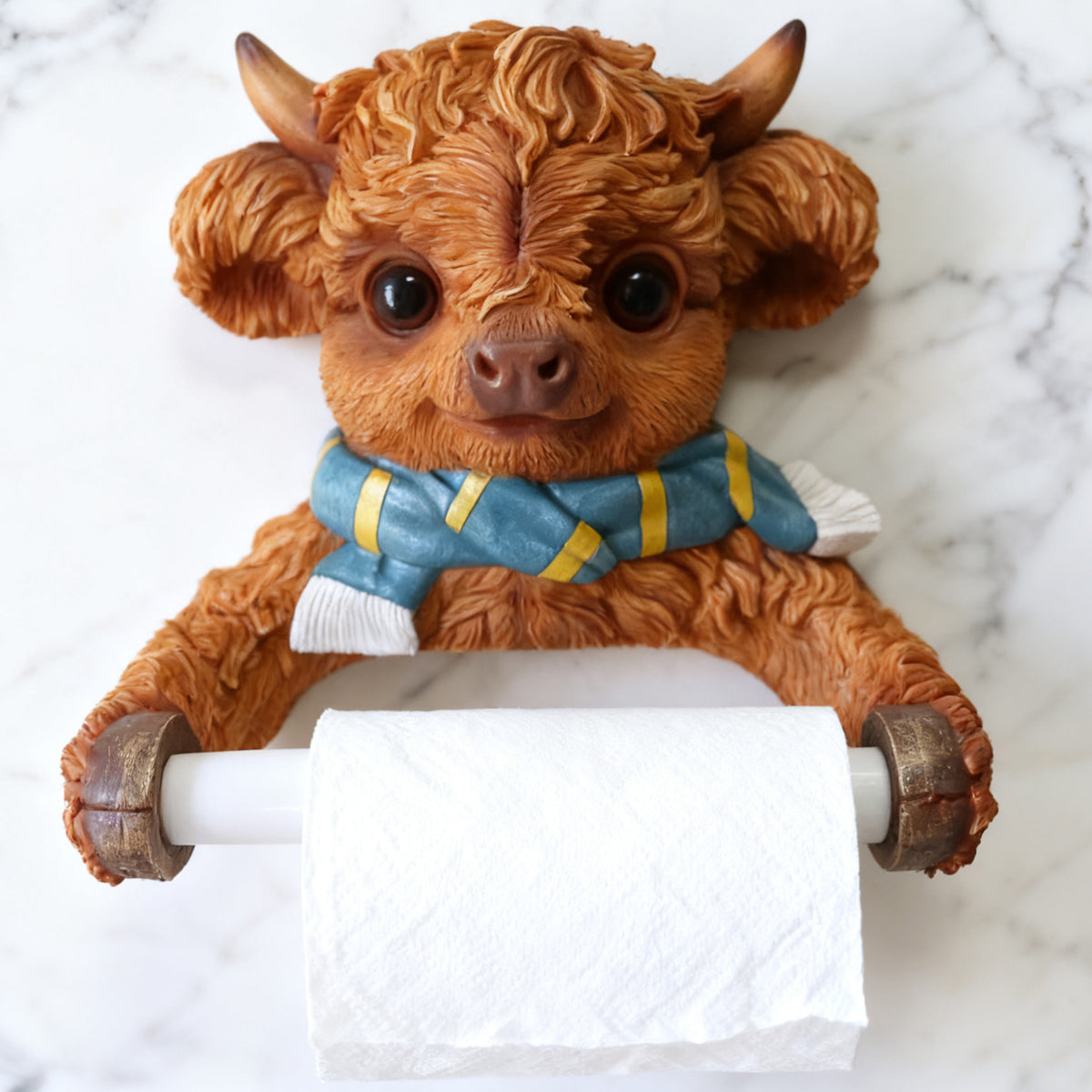 Highland Cow Resin Tissue Holder - Cute Creative Animal Home Decor