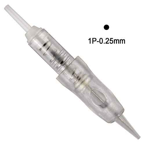 50pcs Guapa 9mm Spiral Cartridge Needles Disposable Tattoo Needles Stainless Steel Sterilized Cartridges Needles for Tattoo Machine Eyebrows Eyeliner Lip Permanent Makeup Machine (0.25mm 1P)