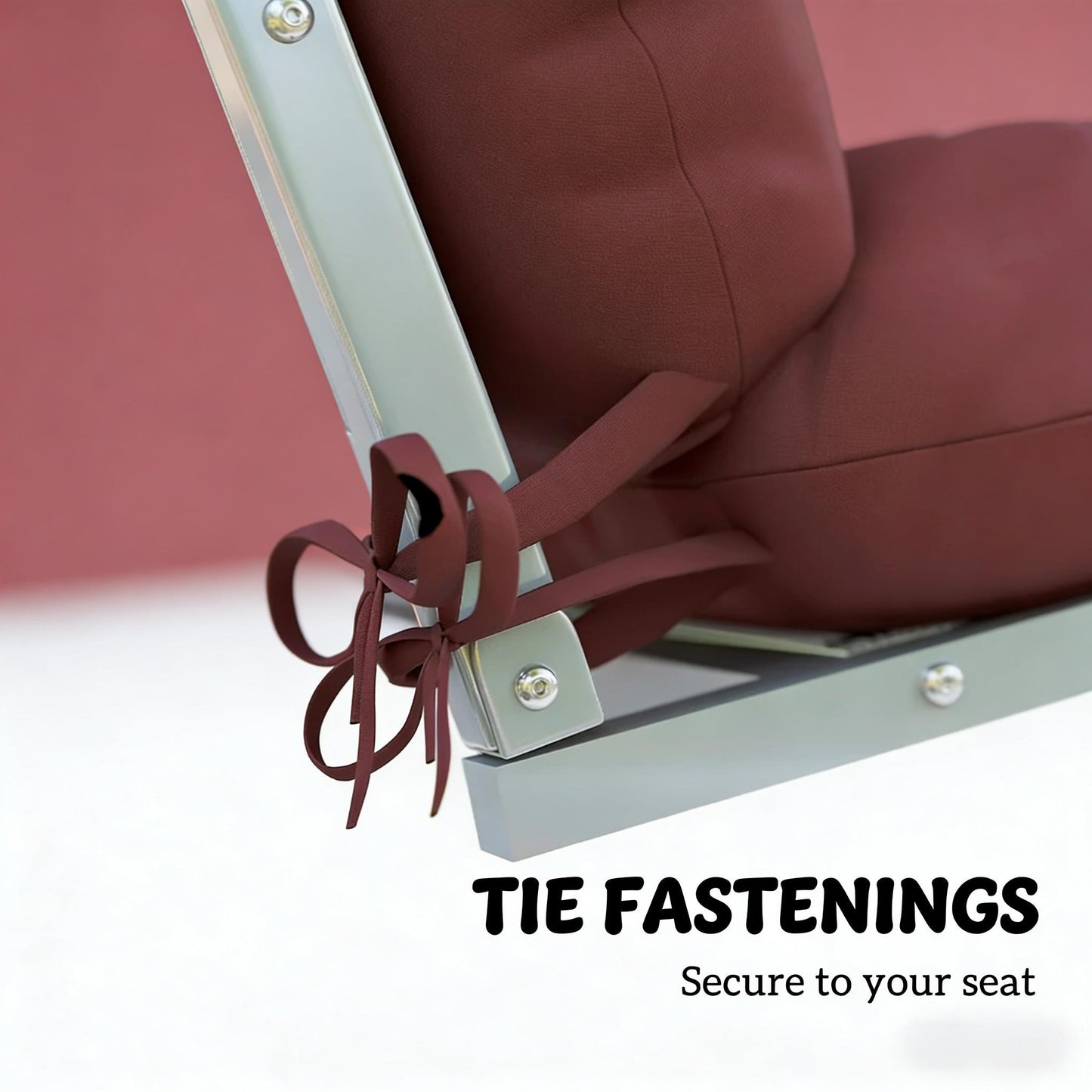 Patio Chair Cushions Set - Seat & Back Cushions, Wine Red