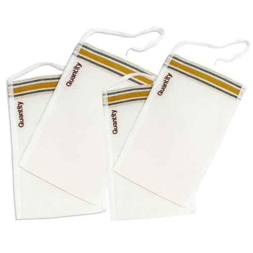 Turkish Hammam Exfoliating Glove Set ? 4 PCS Natural Silk Kese Mitt for Deep Body Scrub, Dead Skin & Tan Remover, Spa Quality Bath Exfoliation for Men & Women