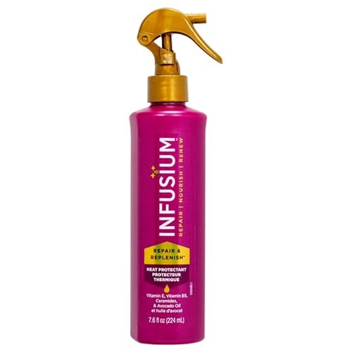 Infusium Repair and Replenish Heat Protector - Nourishing Heat Protection Spray for Hair with Vitamin E and Avocado Oil - Moisture Lock - 7.6 oz