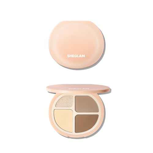 SHEGLAM Hypersculpt Highlight & Contour Palette 4 Shades 2-IN-1 Face Shimmer Highlighter and Matte Contour Bronzer-Warm