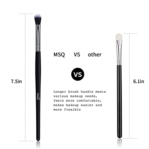 MSQ Eye Makeup Brushes 20pcs Eyeshadow Makeup Brushes Set with Soft Synthetic Hairs & Real Longer Wood Handle for Eyeshadow, Eyelash,Eyebrow, Eyeliner, Blending, Conclear(Black)