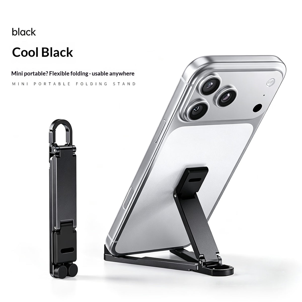 Mini Multi-Function Keychain Phone Stand and Hook - Portable Desk Organizer