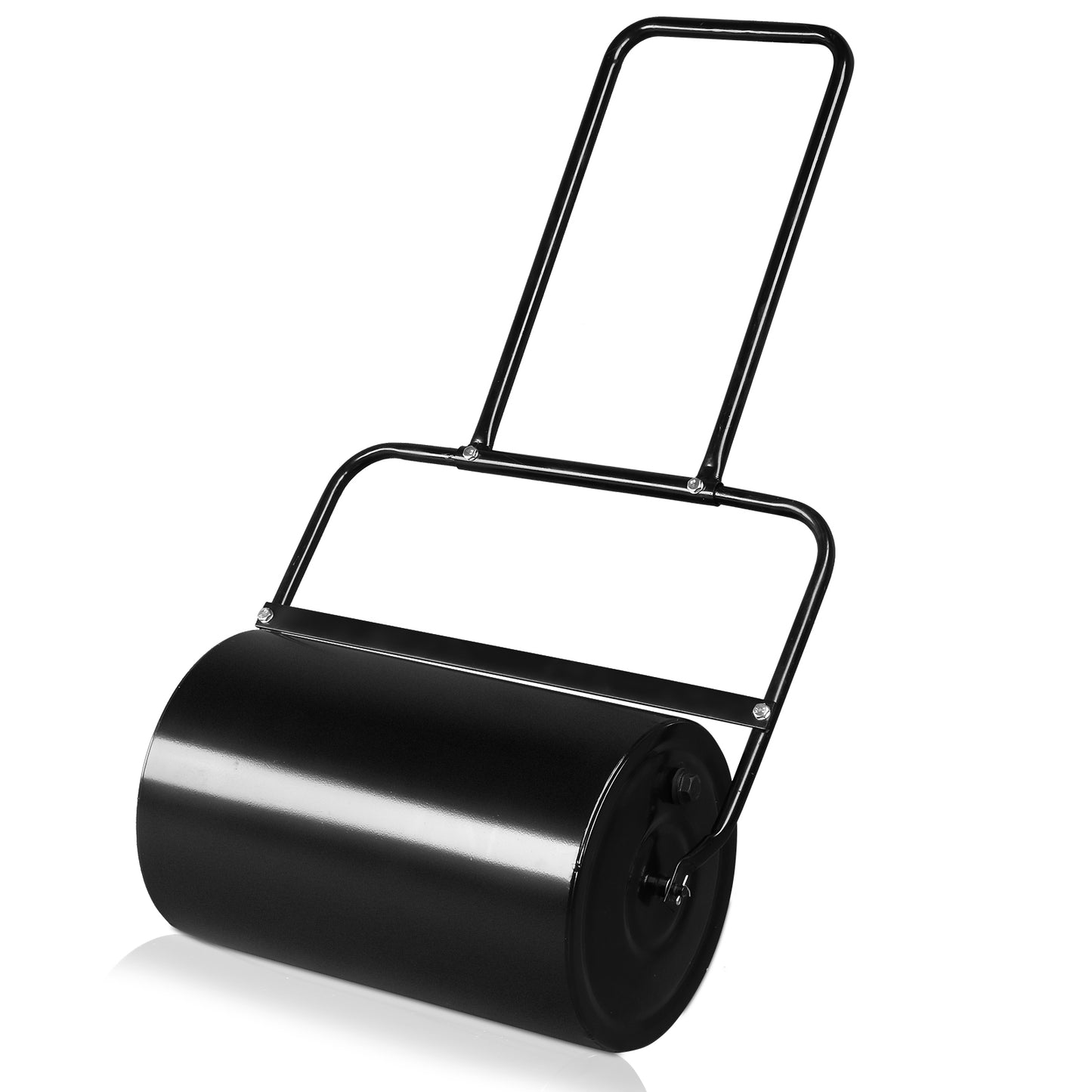 19 Inch Black Steel Lawn Roller for Gardening & Ground Flattening