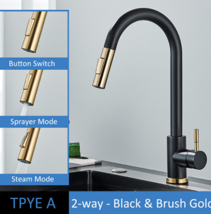 304 Stainless Steel Kitchen Pull-Out Faucet with Multiple Finish Options