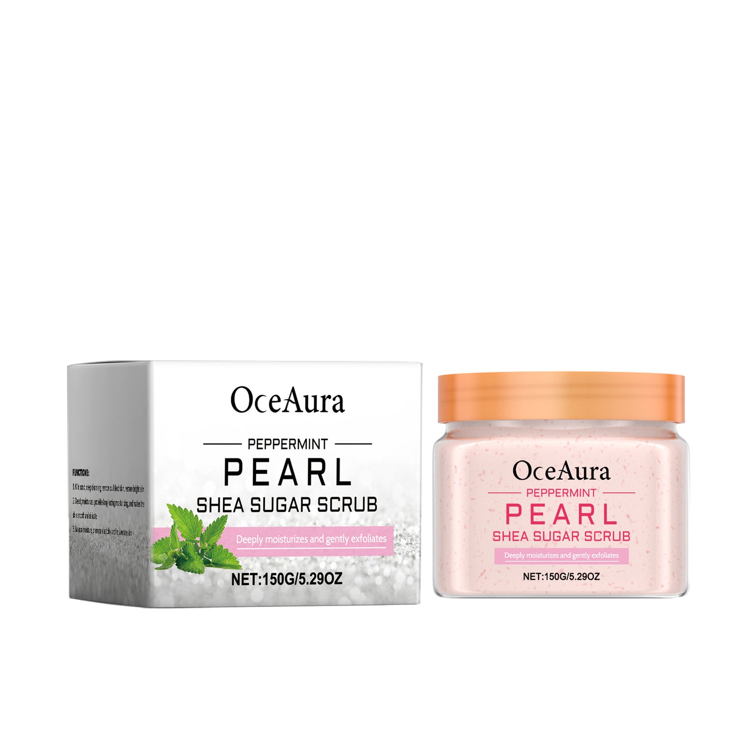 Mint Pearl Body Scrub - Moisturizing Exfoliator with Shea Butter & Peppermint