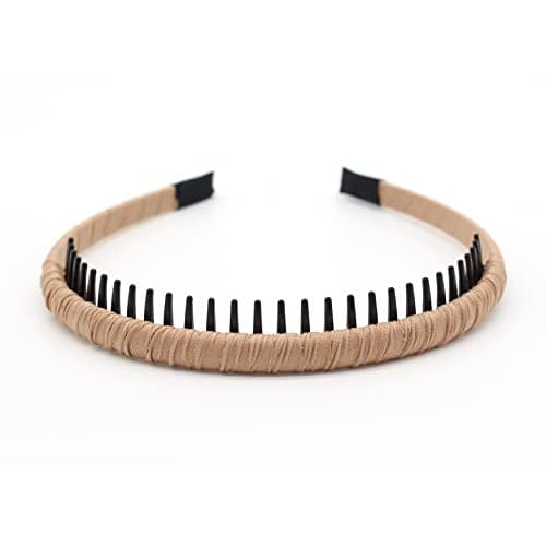 4pcs Hairbands for Women, Non-Slip Zig Zag Headbands, Adjustable Teeth Comb Hair Hoop, Daily Use, Yoga, Spa, Parties, Resin Cotton Blend