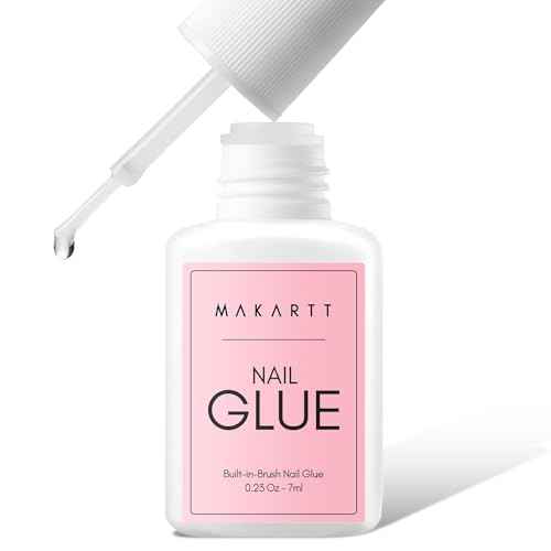 Makartt Super Strong Nail Glue for Press ons: Acrylic Nail Tips-Fake Nails-Salon Quality, Brush On, Quick Dry, Easy Application Durable & Long-Lasting Fast Glue False Nails, Hema Free