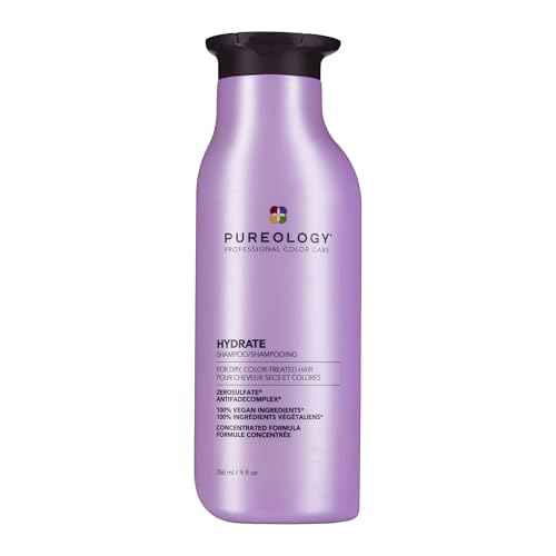Pureology Hydrate Shampoo - For Dry or Color Treated Hair, Moisturizing Shampoo For Hydration & Softness, With Rose Extract & Green Tea, Vegan & Sulfate-Free