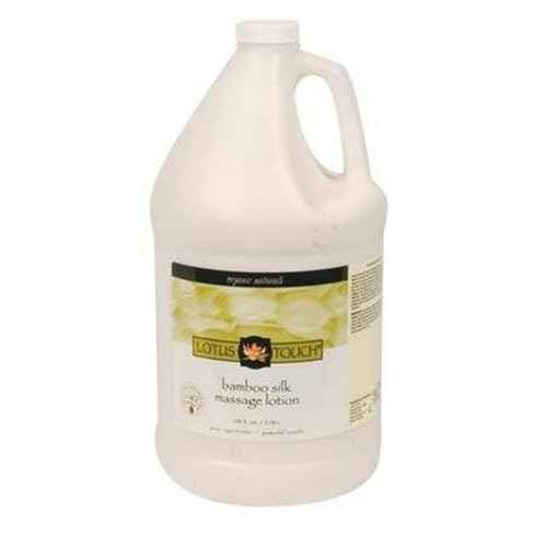 Organic Naturals Bamboo Silk Massage Lotion by Lotus Touch - 100% Pure Bamboo Silk Powder, Green Tea Extract & Aloe Vera - Unscented - Moisturizing, Fast Absorbing - Soft, Silky Glide - 1 Gallon