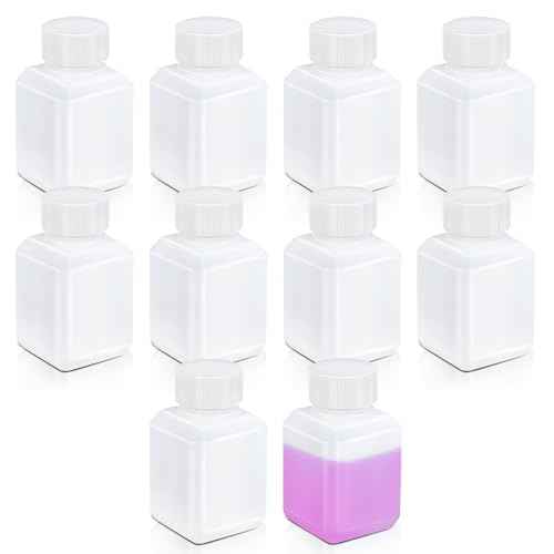 1oz/30ml Leak Proof Plastic Bottles with Caps for Liquids Sample, Reusable Small Bottles Containers for Travel, Camping and Hiking (Translucent, 10 Pcs)