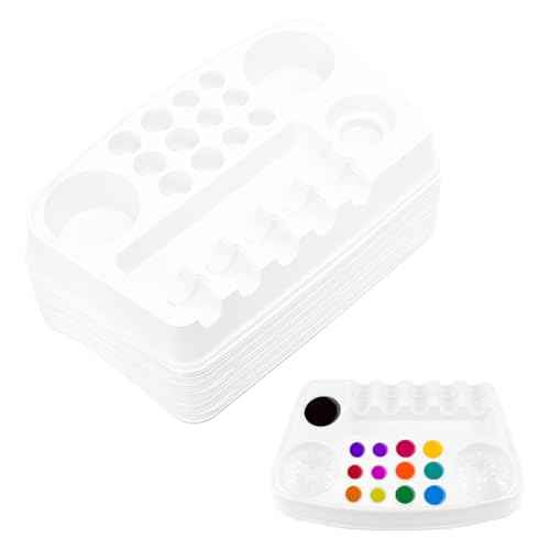 24Pcs Tattoo Ink Cup Tray-Disposable Plastic Pigment Trays Stand for Eyebrow Tattoo Ink Tattoo Ink Cups Holder Supplies Kits