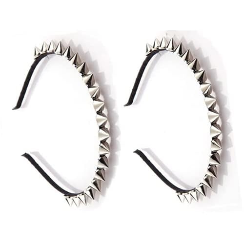 FULAI Duyppy 2 Pack Rivet Punk Spike Headband Studded Headband Party Hair Band Hair Clips for Women