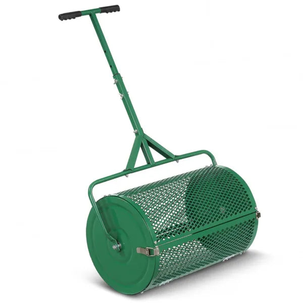 24" Lawn Compost Spreader with Height-Adjustable Handle