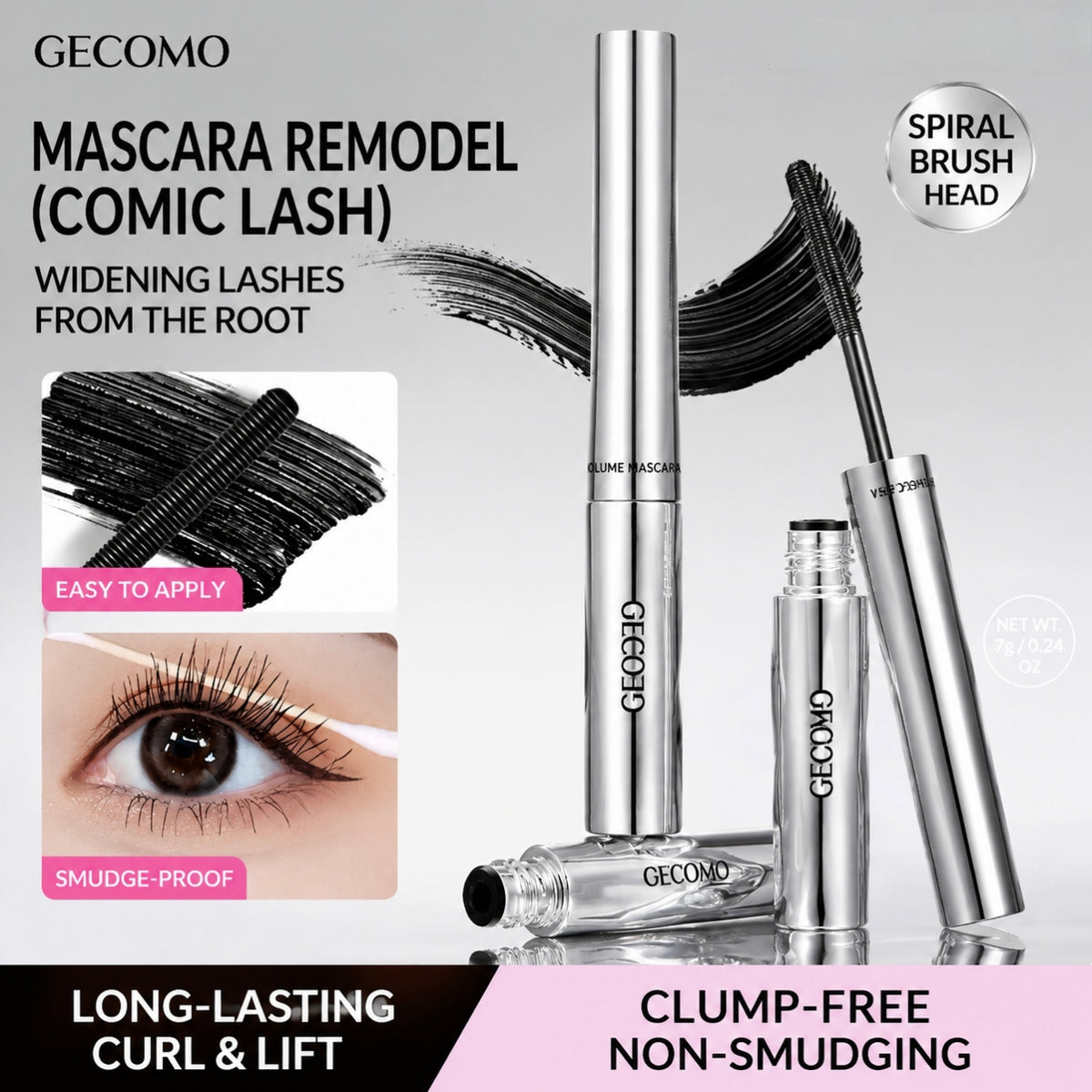 Waterproof Mascara - Lengthening & Curling, 24-Hour Wear