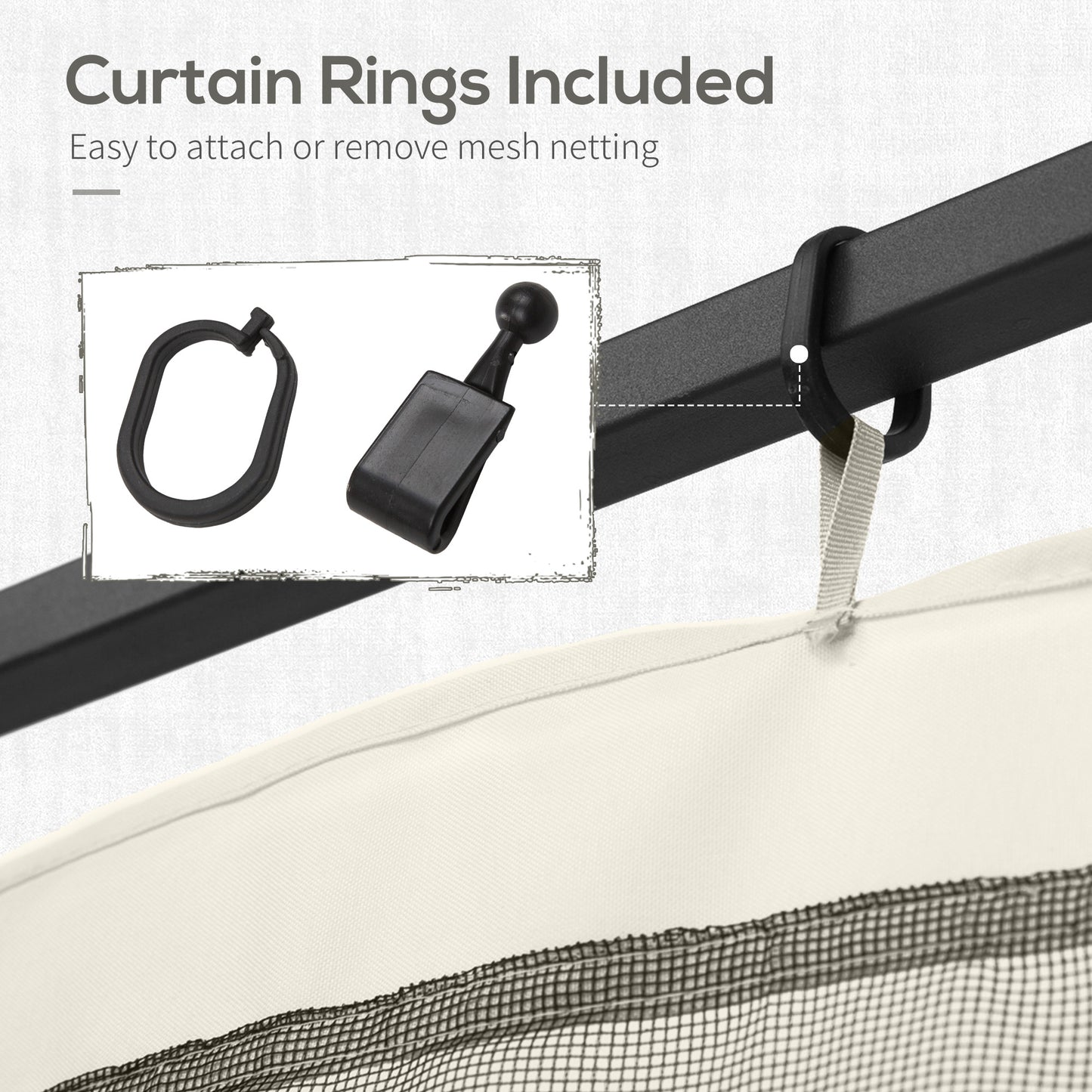 Replacement Mesh Sidewall Netting for 10' x 12' Gazebos - White