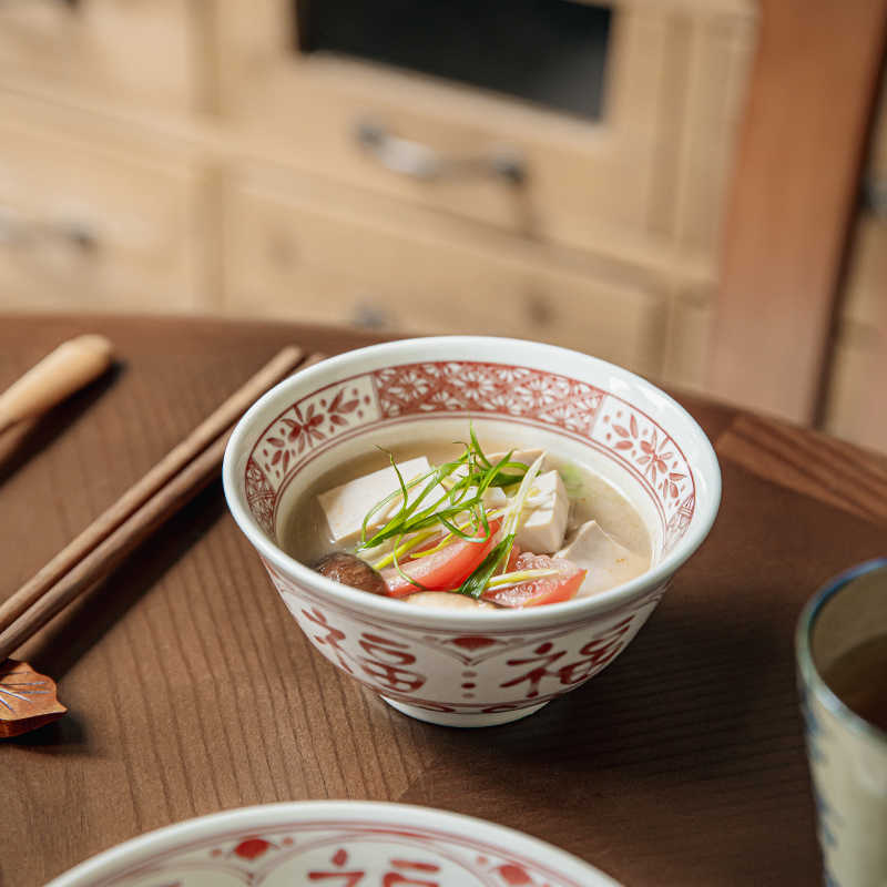 Chinese Style 5-Inch Ceramic Rice Bowl - Retro Hand-Painted Dinnerware