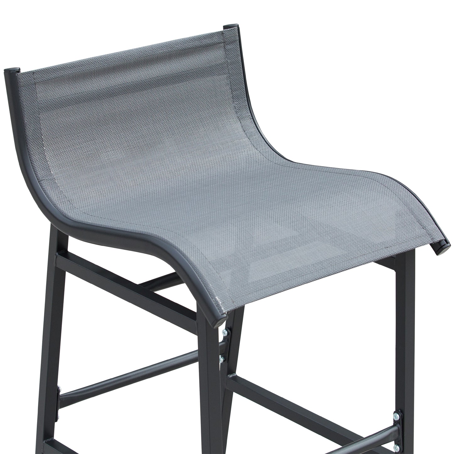 3 Piece Bar Height Outdoor Bistro Set for 2 - Charcoal Gray
