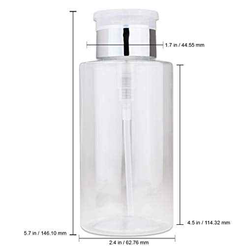10oz Push Down Pump Dispenser Flip Top Cap Refillable Empty Bottle - Color: Silver - Lockable Travel Cosmetic Packaging Empty Bottle for Nail Polish Manicure