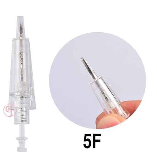 50pcs/Pack Permanent Makeup Needles Cartridge for Eyebrow Eyliner Tattoo Machine 1P 3P 5P 5F 7F for Ombre Powder Eyebrow Shading Microblading Makeup (50pcs 5F)