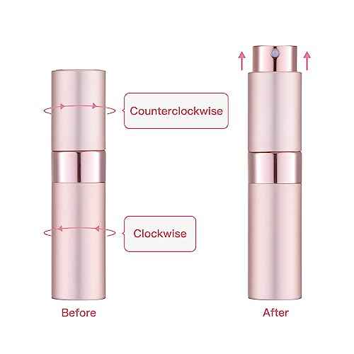 Tekson 8ml Travel Perfume Atomizer Refillable, Mini Cologne Spray Bottle Empty, Small Aftershave Portable Sprayer for Liquid Dispenser (Pink&Purple)