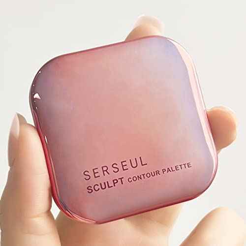 Face Sculpting Contour Palette, Blendable Silky Texture Contour Powder, Multiuse Baked Makeup Palette, Pigmented Cool Toned Bronzer for Light Skins-Grey Brown