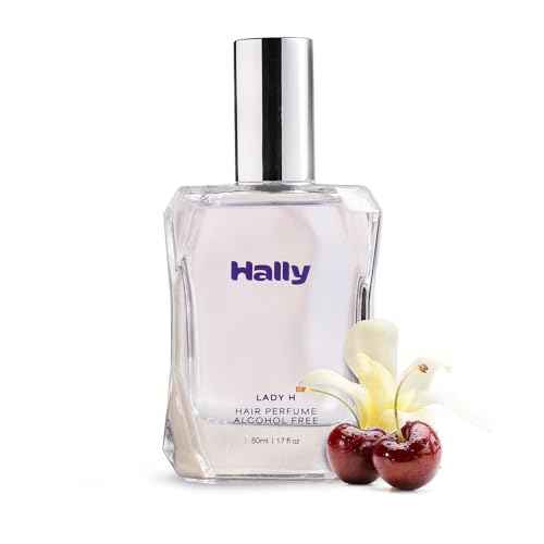 Hally Lady H Hair & Body Perfume - Alcohol Free, Non Toxic Cherry, Vanilla & Jasmine Fragrance - Long Lasting Fragrance Mist - Shine-Enhancing & Hydrating Spray in Elegant Glass Bottle ? 50ml