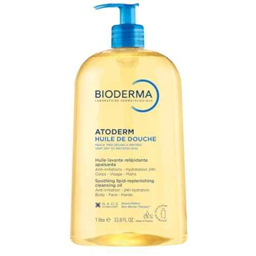 Bioderma Atoderm Shower Oil, Cleansing Oil For Face & Body, Nourishing Cleansing Oil For Dry to Atopic Sensitive Skin For Softer & Smooth Skin For Your Whole Family