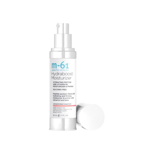 m-61 Hydraboost Moisturizer | Multi-Purpose, 2-in-1 Moisturizer + Primer With Hyaluronic Acid, Peptides And Vitamin E. Silicone Free. Hydrating and Firming. For All Skin Types - 1.7 Fl Oz