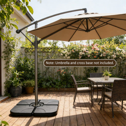 Heavy-Duty Offset Patio Umbrella Stand, Refillable Base With Water Or