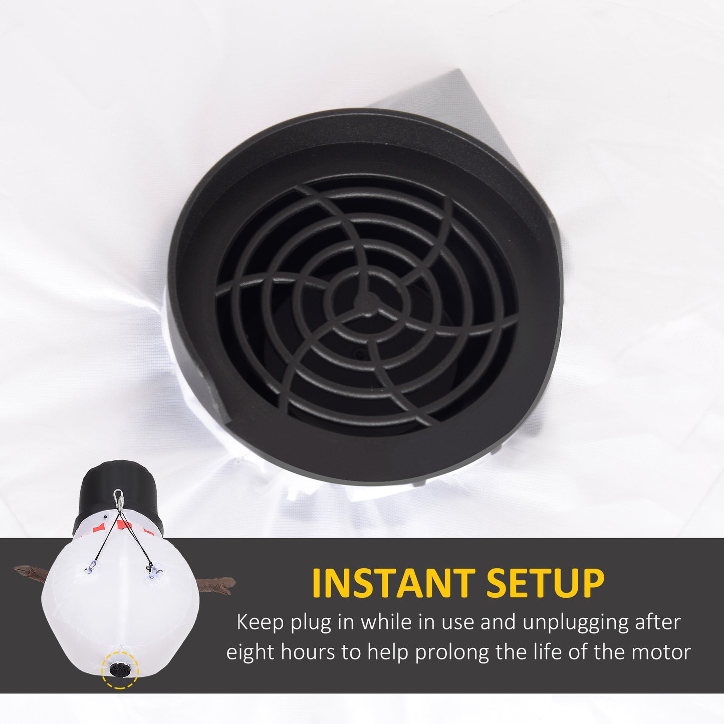 Inflatable Hanging Snowman with LED Lights - Christmas Decoration