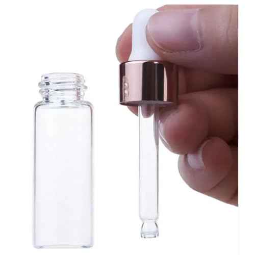 Eye Dropper Bottle Rose for Essential Oils, 4pcs of 1-5ml Glass with Eye Droppers, Leak Proof Travel