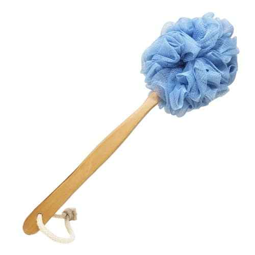 Loofah with Handle, Loofah on a Stick, Shower Sponge with Handle, Bath Brush, Shower Brush for Body, Back Scrubber for Shower, PE Soft Mesh Luffa for Men and Women