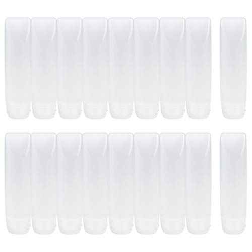 Nydotd 18 Pack Travel Size Plastic Squeeze Bottles for Liquids, 30ml/1Oz TSA Approved Makeup Toiletry Cosmetic Containers, Leak-Proof with Flip Caps, Refillable