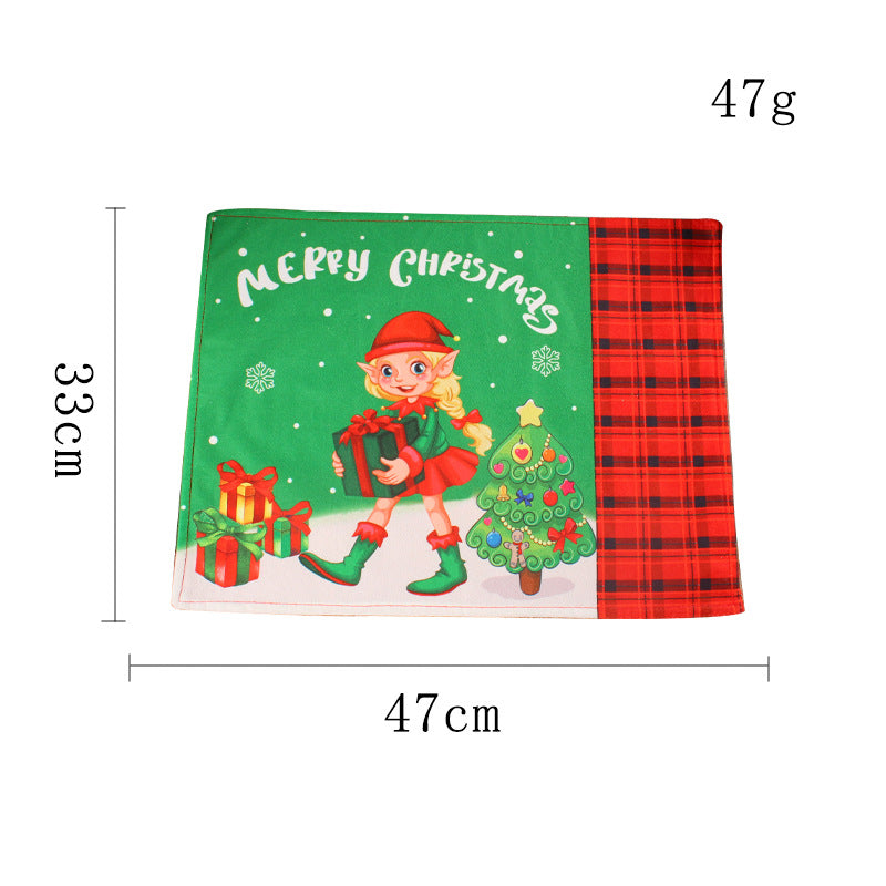 Christmas Fabric Insulation Decorative Mat - Red & Green, Bathroom Storage