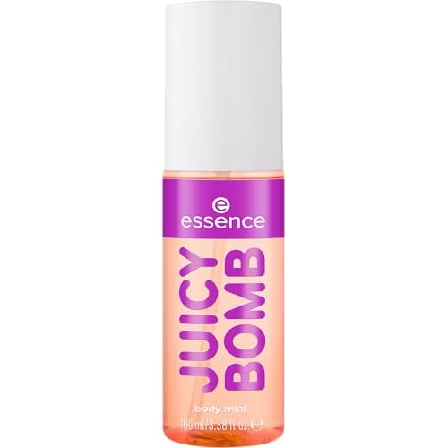 essence | Juicy Bomb Body Mist| Sweet Vanilla with Plum & Amber | Long-Lasting, Travel-Friendly & Vegan (01 | Vanilla)