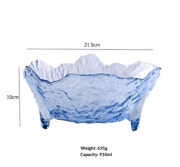 Glass Fruit Bowl for Home Living Room Kitchen Storage - Dried Fruits Display