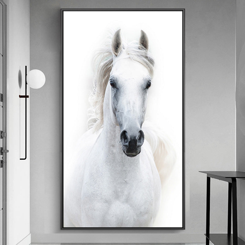 White Horse Canvas Wall Art Animal Poster Print Multiple Sizes