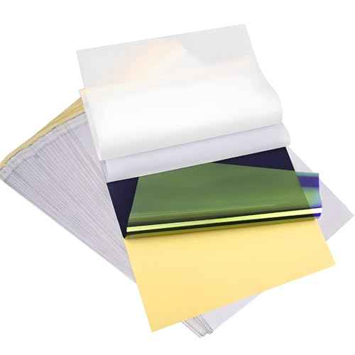 Tattoo Transfer Paper - 50 PCS Tattoo Stencil Paper, 4 Layers 8.3" x 11.7" A4 Size Tattoo Thermal Stencil Paper for Tattoo Transfer Kit Tattoo Supplies