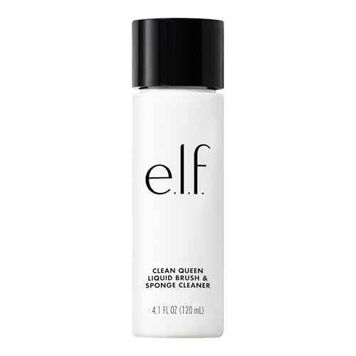 e.l.f. Clean Queen Liquid Brush & Sponge Cleaner, Gentle Foaming Cleaner For Removing Leftover Makeup, Dirt & Grime, Vegan & Cruelty-Free, 4.1 oz